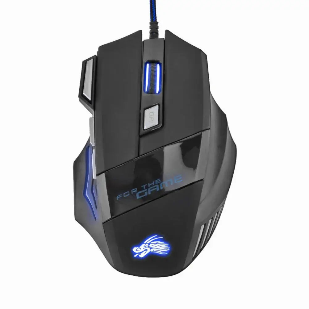 Wired Gaming Mouse – 7-Color RGB Backlight, Adjustable 5500 DPI Optical for PC & Desktop - Nevolta