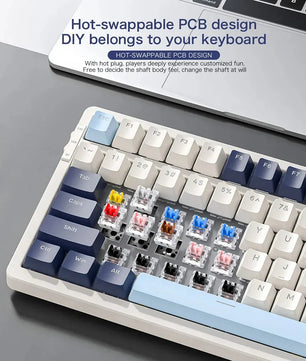 K8 100 Key Wireless Mechanical Keyboard Tri-mode Connection,Full Key Hot Swap,lighting Effects,Gasket Muffler Structure, Laptops Nevolta