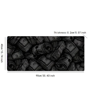 Black Banknote-Style Mouse Pad – Non-Slip 2mm Rubber Gaming & Office Mat - Nevolta