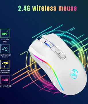 HXSJ T69 ergonomics Portable Cordless 2.4G Rgb Wireless gaming Mouse Laptop Computer Wireless Mouse for game pc Nevolta