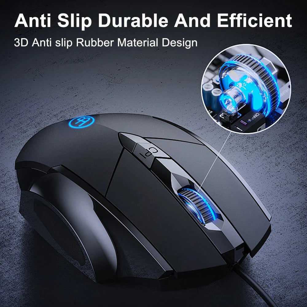 USB Wired Mouse, 7200 DPI Corded Computer Mouse with 6-Button Cord Ergonomic Mice, Officeand game Mouse for Laptop PC Desktop Nevolta