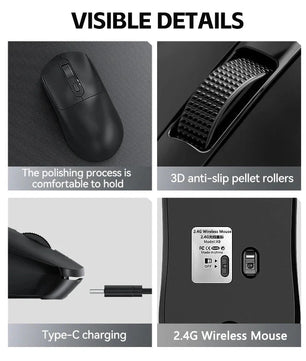 Warvank X8 Wireless Gaming Mouse 500mAh TYPE-C Rechargeable Office Mouse Suitable for Laptop Desktop Computers Nevolta