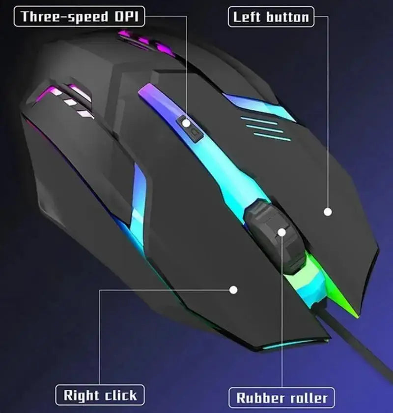 USB Wired Gaming Mouse – Ergonomic, RGB Backlit, High-Precision for PC & Laptop - Nevolta