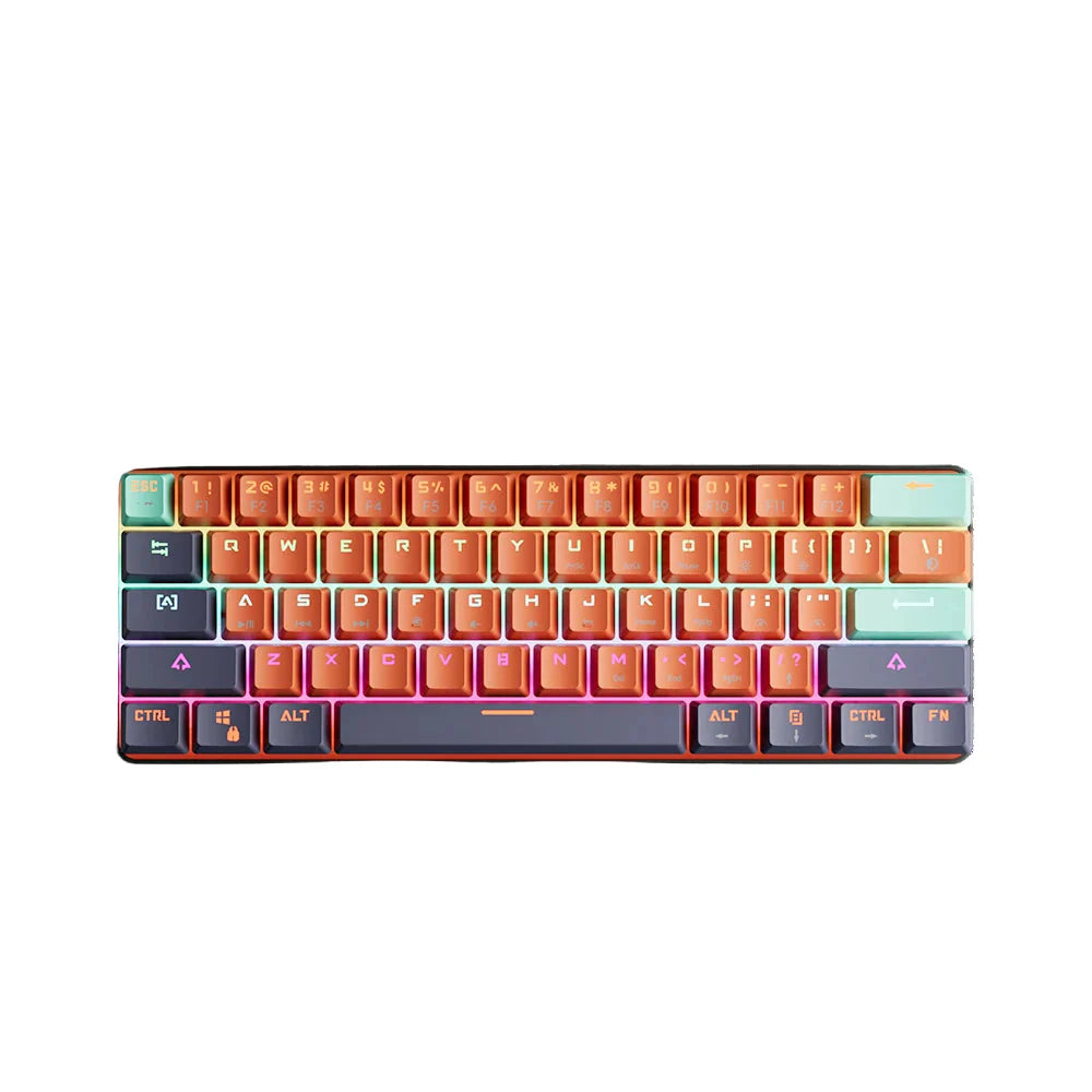 MUCAI MKA610 USB Mini Mechanical Gaming Wired Keyboard Red Switch 61 Key Gamer for Computer PC Laptop Detachable Cable Nevolta