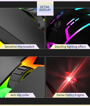 USB Wired Gaming Mouse – LED Backlit, 3D Ergonomic Adjustable Optical for PC & Desktop - Nevolta