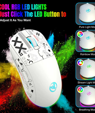Popular HXSJ T90 2.4G 3-mode silent buttons ergonomic Colorful RGB Backlit 650mAh rechargeable wireless gaming mouse for laptop Nevolta