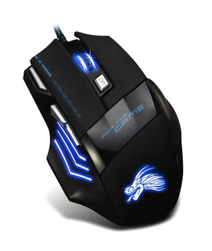 Wired Gaming Mouse – 7-Color RGB Backlight, Adjustable 5500 DPI Optical for PC & Desktop - Nevolta