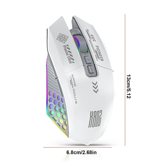 RGB Gaming Mouse – Wired, Bluetooth & 2.4G Wireless, 3-Mode Ergonomic for PC & Laptop - Nevolta