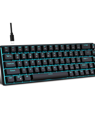 68 Keys Mechanical Keyboard Ergonomics RGB Backlit LED Hot Swappable Blue Switch Gaming Keyboard for PC Laptop Office Nevolta