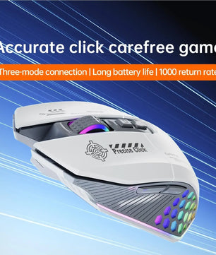 RGB Gaming Mouse – Wired, Bluetooth & 2.4G Wireless, 3-Mode Ergonomic for PC & Laptop - Nevolta