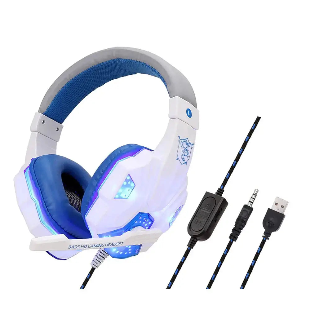 Wired Gaming Headphones With LED Light Noise-cancelling Gamer Headset With Microphone for PC Computer Laptop For PS4 PS5 Xbox Nevolta