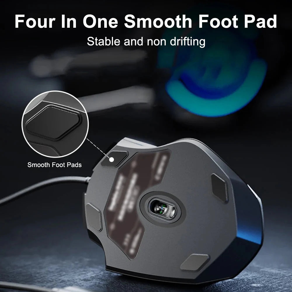 USB Wired Mouse, 7200 DPI Corded Computer Mouse with 6-Button Cord Ergonomic Mice, Officeand game Mouse for Laptop PC Desktop Nevolta
