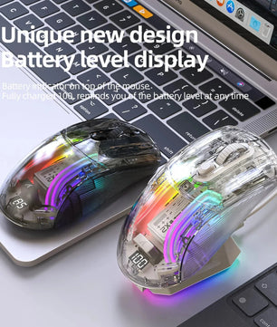 Attack Shark X2 Pro Magnetic Charging  Bluetooth Mouse, Tri-Mode , RGB Lights, Transparent, Battery Indicator, Computer Phone Nevolta