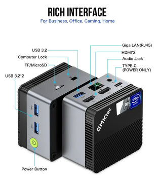 GMKtec G5 mini pc Intel 12th N97 Windows 11 Pro Desktop DDR5 4800MT/s M.2 2242 SATA WiFi5 BT4.2 Protable diy gaming computer Nevolta