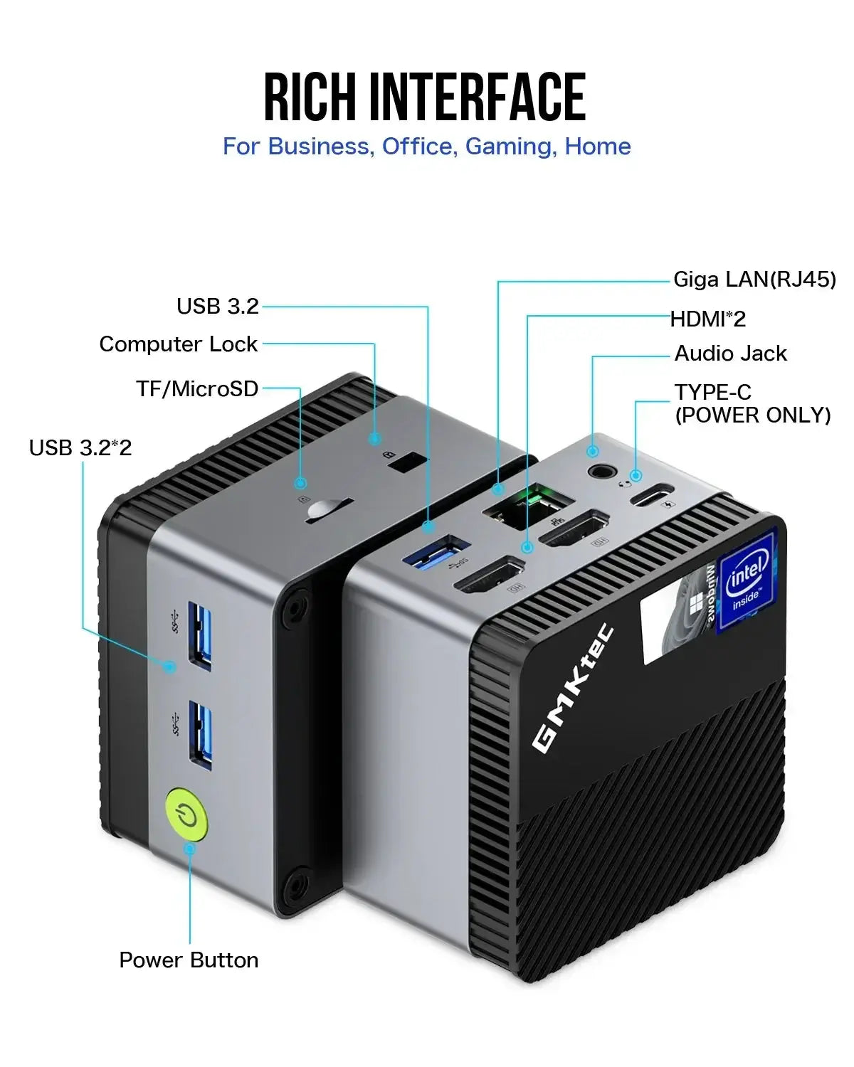 GMKtec G5 mini pc Intel 12th N97 Windows 11 Pro Desktop DDR5 4800MT/s M.2 2242 SATA WiFi5 BT4.2 Protable diy gaming computer Nevolta