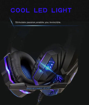 Wired Gaming Headphones With LED Light Noise-cancelling Gamer Headset With Microphone for PC Computer Laptop For PS4 PS5 Xbox Nevolta