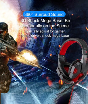 Wired Gaming Headphones With LED Light Noise-cancelling Gamer Headset With Microphone for PC Computer Laptop For PS4 PS5 Xbox Nevolta