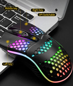 Wired Gaming Mouse for Left-Handed Users – Erilles 1600 DPI LED - Nevolta
