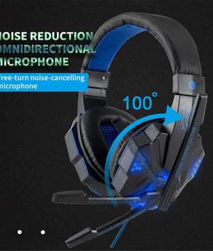 Wired Gaming Headphones With LED Light Noise-cancelling Gamer Headset With Microphone for PC Computer Laptop For PS4 PS5 Xbox Nevolta