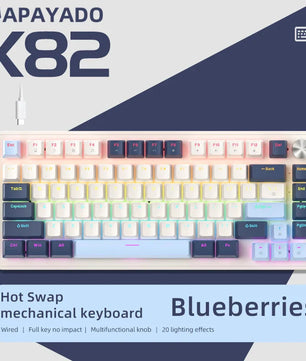 75% Mechanical Keyboard Wired with Media Knob, APAYADO Black Gaming Keyboard,Hot-Swap,ABS Cap Transparent Character Backlighting Nevolta