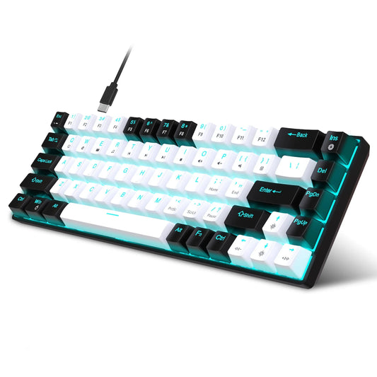 68 Keys Mechanical Keyboard Ergonomics RGB Backlit LED Hot Swappable Blue Switch Gaming Keyboard for PC Laptop Office Nevolta