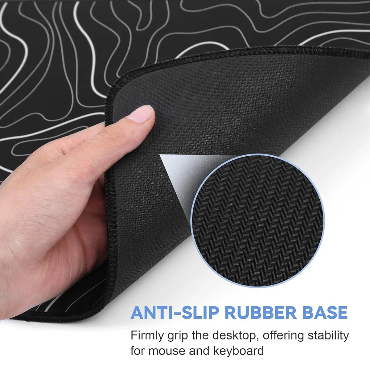 Gaming Mouse Pad Large Keyboard Pad – 31.5 x 11.8in Topographic Design - Nevolta