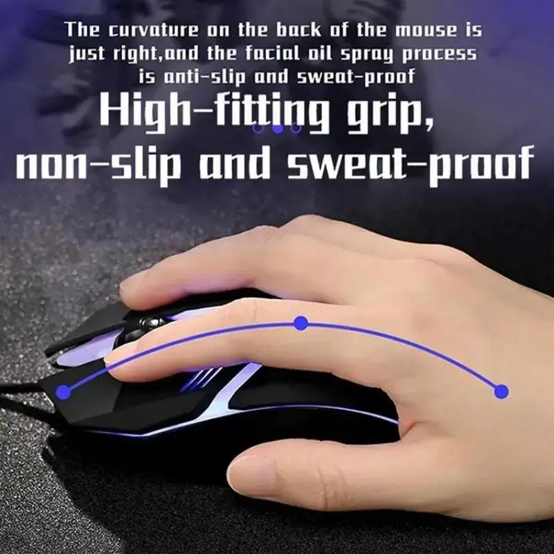USB Wired Gaming Mouse – Ergonomic, RGB Backlit, High-Precision for PC & Laptop - Nevolta