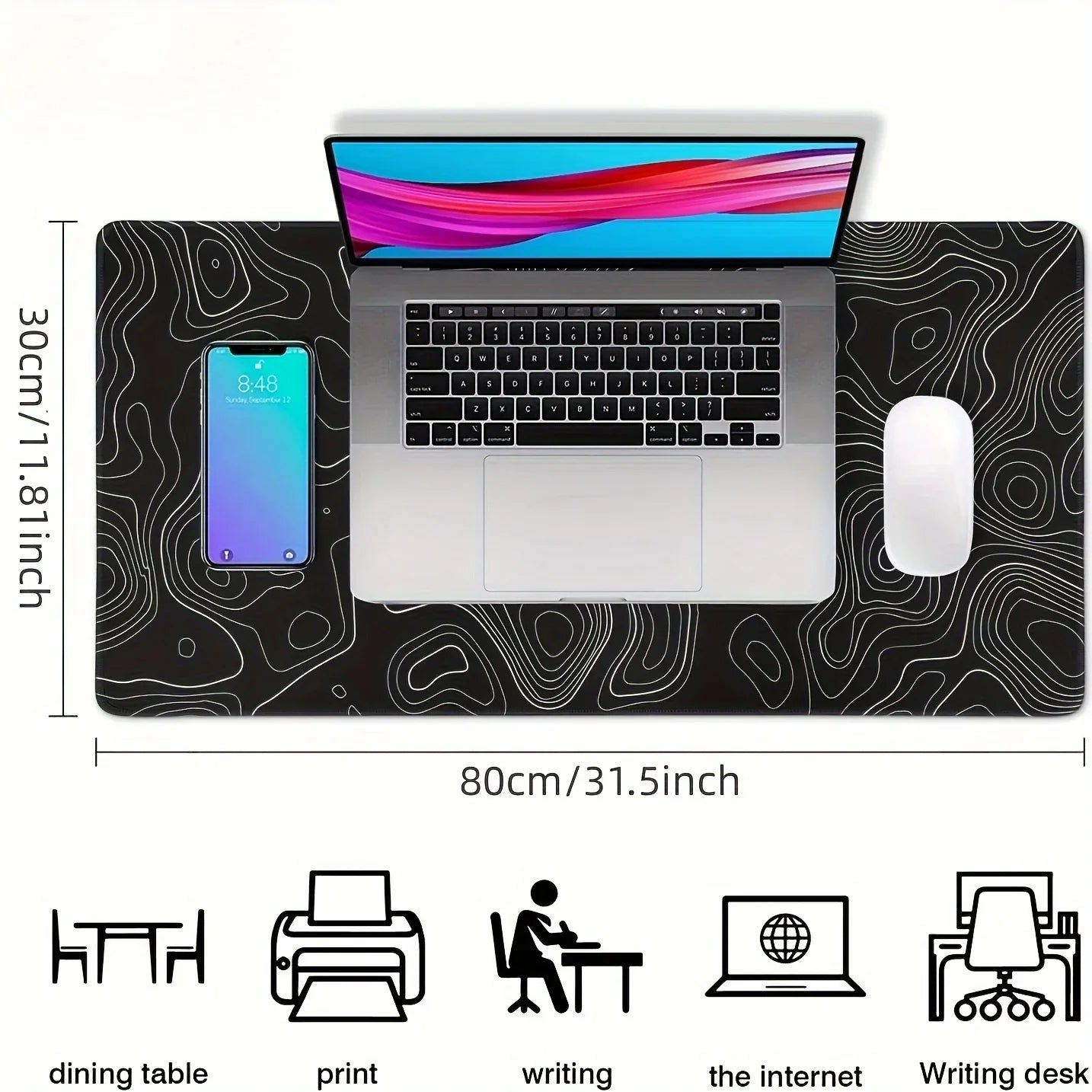 BLIKSEM Large Mouse Pad – Smooth Surface, Non-Slip Rubber Base - Nevolta