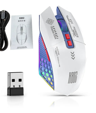 RGB Gaming Mouse – Wired, Bluetooth & 2.4G Wireless, 3-Mode Ergonomic for PC & Laptop - Nevolta