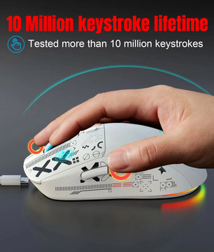 Popular HXSJ T90 2.4G 3-mode silent buttons ergonomic Colorful RGB Backlit 650mAh rechargeable wireless gaming mouse for laptop Nevolta