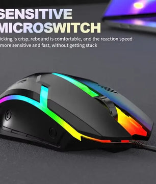 USB Wired Gaming Mouse – LED Backlit, 3D Ergonomic Adjustable Optical for PC & Desktop - Nevolta