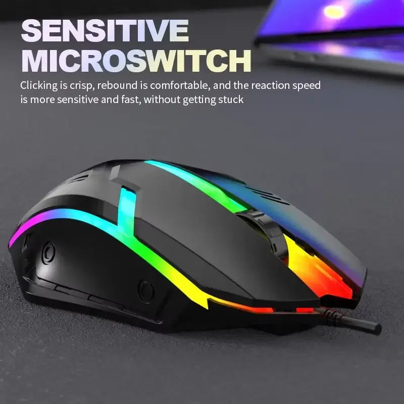 USB Wired Gaming Mouse – LED Backlit, 3D Ergonomic Adjustable Optical for PC & Desktop - Nevolta