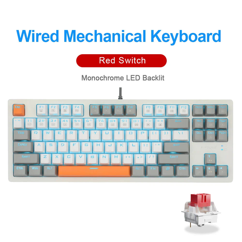 E-YOOSO K620 Mechanical Gaming Keyboard – 87-Key, Blue Switch, Backlit - Nevolta