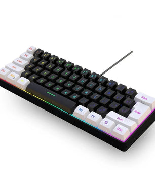 USB Wired Gaming Keyboard 61 Keys Compact Mini Office Keyboard for PC and Desktop Computer Keypad Compound Function Nevolta