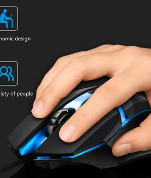 USB Wired Gaming Mouse – Ergonomic, RGB Backlit, High-Precision for PC & Laptop - Nevolta