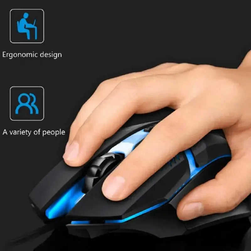 USB Wired Gaming Mouse – Ergonomic, RGB Backlit, High-Precision for PC & Laptop - Nevolta
